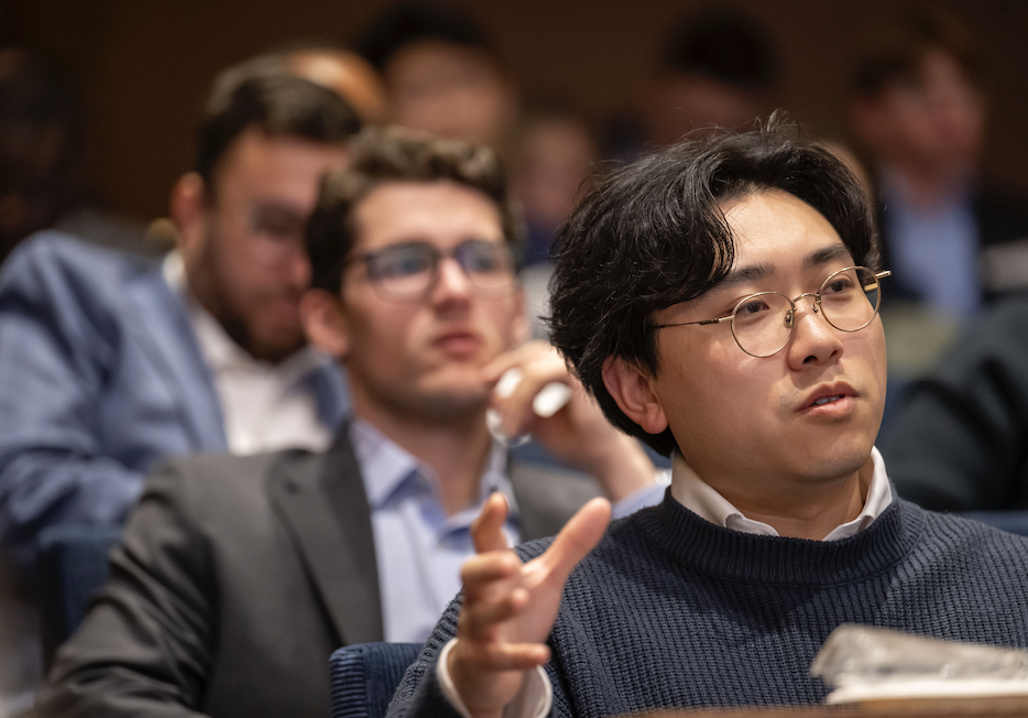 Steers Center Student asking questions during Steers Center and MIT Real Assets Conference on October 24th, 2025.